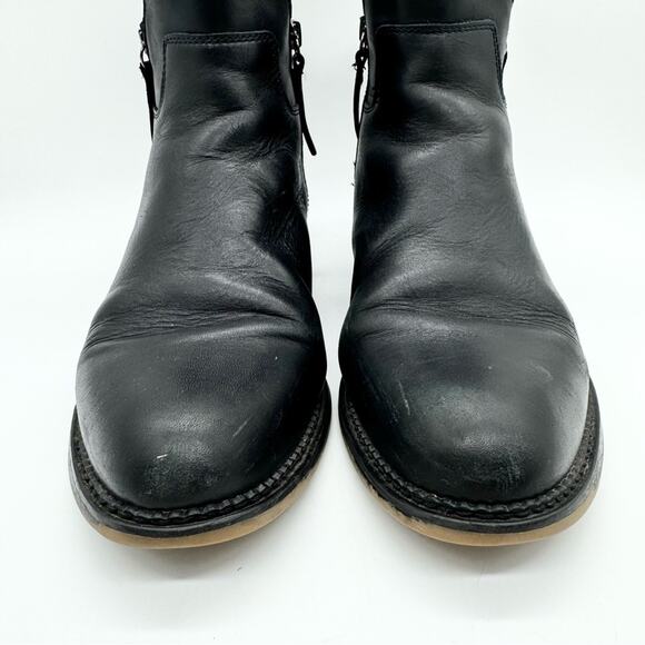 Franco Sarto Women's Halford Zip Ankle Bootie Black Size 8.5 Moto Boho Office - Picture 5 of 11